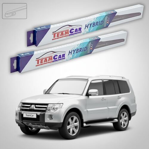TeamCar hibrid ablaktörlő lapátok Mitsubishi Pajero IV 2007-2021-hez, ezüst Mitsubishi Pajero IV SUV-val 