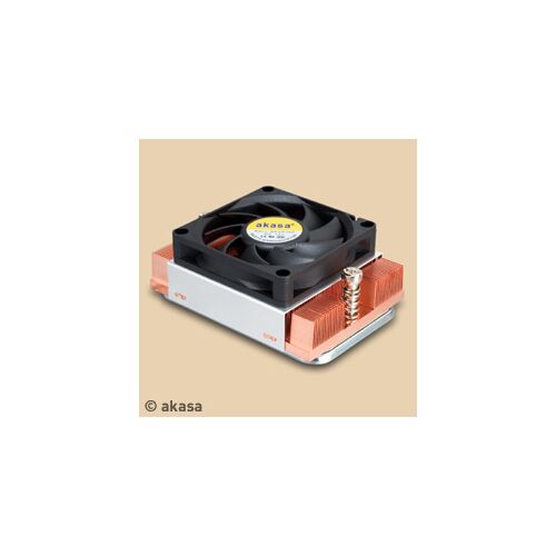 Akasa AK-391 AMD Cooler, CPU hűtőborda ventilátorral asztali számítógépekhez, döntött nézet világos háttéren - Számítógép alkatrész