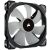 Corsair ML140 PRO 14 cm-es PC ventilátor ferde nézete fehér lapátokkal és fekete kerettel, világítás nélkül