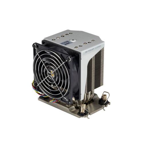 Supermicro SNK-P0081AP4 9,2 cm fekete rozsdamentes acél PC hűtőrendszer ventilátorral és hűtőbordával, ferde nézet az optimális légáramlásért - PC ventilátor