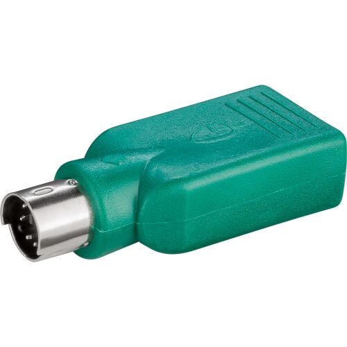 Goobay 68919 USB Type-A PS/2 átalakító, zöld, ferde nézet a PS/2 csatlakozóval - USB átalakító