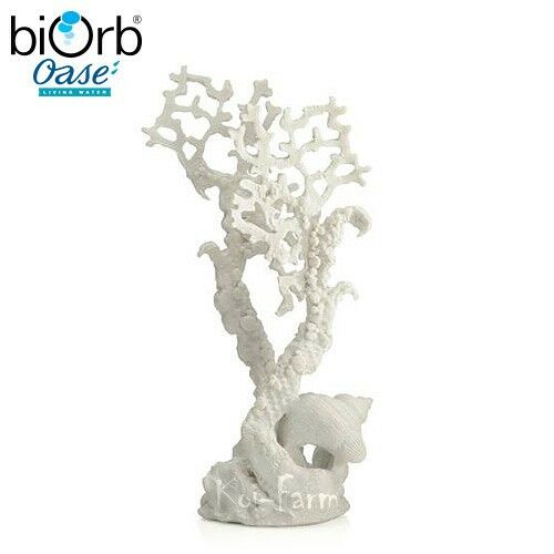 biOrb fehér legyezőkorall akvárium dekoráció 29cm, elegáns gyanta korall haltartályhoz, biOrb legyezőkorall dísz - Akvárium dekoráció