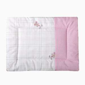 Rózsaszín és fehér pillangós kispárna, 36 x 48cm - Baba párna