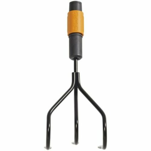 FISKARS QuikFit talajlazító fej fekete lazító karmokkal és narancssárga csatlakozóval, kerti talaj fellazítására és levegőztetésére - Kézi kerti szerszám