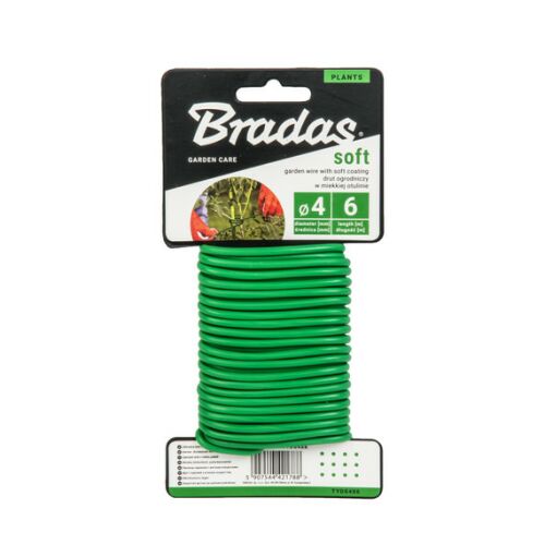 Bradas SOFT zöld kerti kötöződrót, 3mm átmérő, 8m hosszúság, növénytámasztáshoz és neveléshez - Kötözőgép