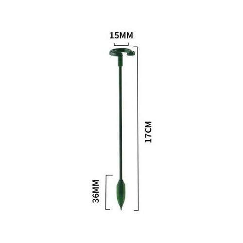 Növénytámasz MINI 17 cm zöld növénytámasztó karó 15mm-es felső klipsszel és 36mm-es tüskés aljjal, 10 darabos csomag kis növényekhez és virágokhoz - Növénytámasz és karó