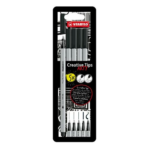 Flictoll STABILO Cretive Tips Arty black 5 darabos 177024726 - Filctoll
