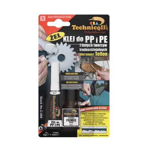 Technicqll ragasztógél PP-hez, PE-hez alapozóval 4G+4ML C-086 177035724 - Pillanatragasztó