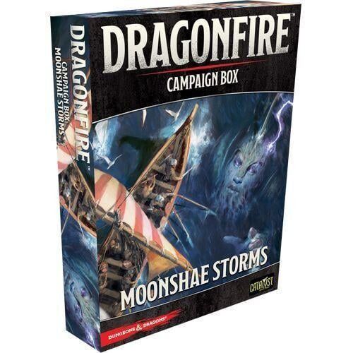 Dungeons and Dragons Dragonfire Moonshae Storms Kampánydoboz, kooperatív kártyajáték kiegészítő új Market kártyákkal és Varázstárgyakkal, Barbár osztállyal és alternatív Ember és Northlander fajokkal, 3/4-es nézetű csomagolás - Kártyajáték