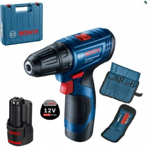 Bosch GSR 120-LI fúró-csavarozó 12 V, 2 x 2 Ah akkumulátor (06019G8002) 177066635 - Fúró-csavarozó