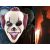 Pennywise stílusú Halloween bohócmaszk kollázs más horror karakterekkel, ijesztő parti jelmez kiegészítő