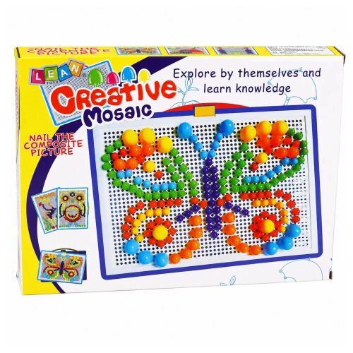 Creative Set Button Mosaic Puzzle Mushrooms Pushpins Suitcase 300 pcs. 177078834 - Játék