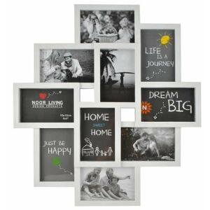 Képkeret kollázs 10 fényképhez (fehér)