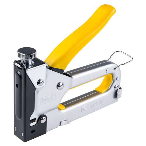 Topex 6-14 mm J típusú tűzőgép, nikkelezett acél, sárga markolattal