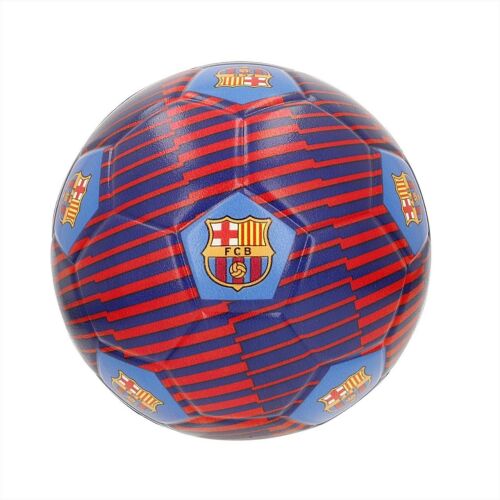 FC Barcelona puha labda, 12 cm, kék-piros csíkos, FCB logóval fehér háttéren, ferde nézet - Stresszlabda