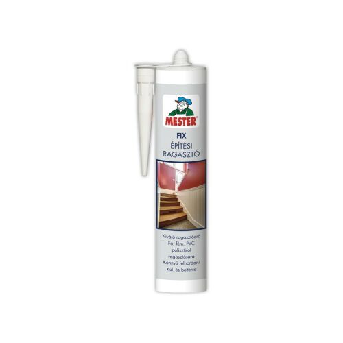 MESTER Fix építési ragasztó 310 ml fehér, tubus fúvókával, fához, fémhez, PVC-hez, polisztirolhoz - Építőipari ragasztó
