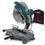 Makita LS1440N gérvágó fűrész 1380W 355mm porzsákkal, ferde nézet fehér háttérrel