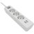 Elosztósor, 3 csatlakozóaljzat, 2xUSB-A, 2 m kábel, PHILIPS, fehér 177312584