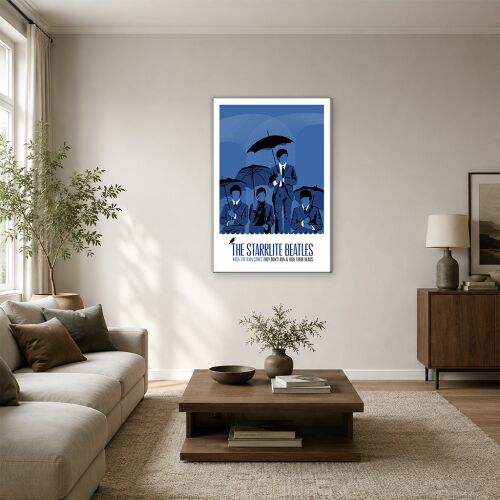 Starrlite Beatles esernyős illusztráció vászonkép 177435551 - Otthon és kert