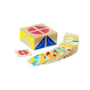 Goki Holz-Würfel-Puzzle mit Aufgabenkarten, Goki GK58649, Holzpuzzle für Kinder, Formenpuzzle, Logikpuzzle, Vorschulpuzzle, Lernspielzeug - Goki