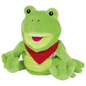 Goki 30 cm grüner Frosch Handpuppe mit rotem Halstuch - Goki
