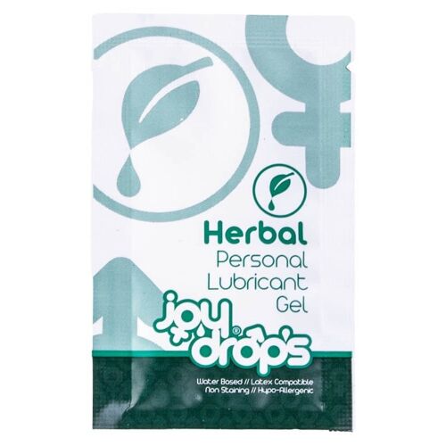 JoyDrops Herbal Personal Lubricant Gel 5ml tasak, vízbázisú, latex kompatibilis, foltmentes, hipoallergén - Intim síkosító