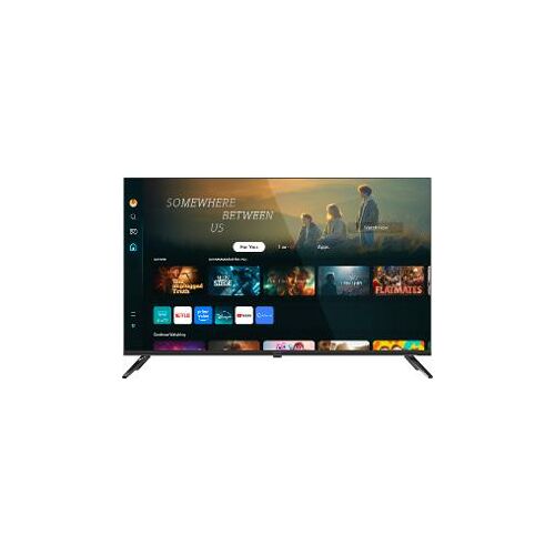 SENCOR SLE 43TU700B TIZEN SMART TV streaming szolgáltatás felülettel, több alkalmazás ikonnal és tartalomajánlóval, fehér háttéren 