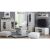 Nappali bútor garnitúra fehér kőris dohányzóasztallal, vitrinnel, TV-szekrénnyel és puffokkal