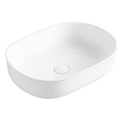Ovális Pultra épített Mosdó 50×35 cm Fényes Fehér - Aquaterris 177571434 - Mosdókagyló