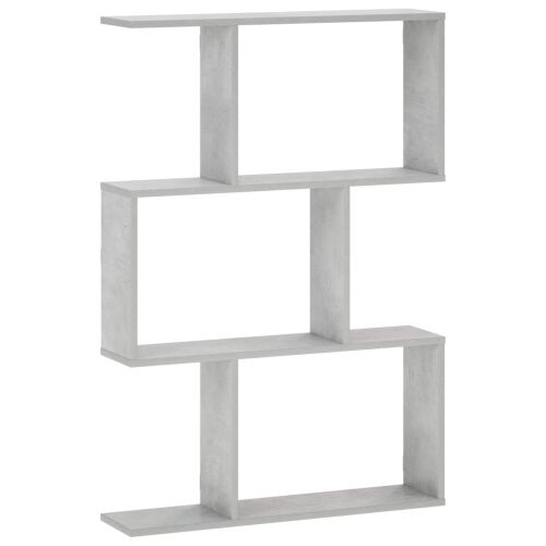 vidaXL Falpolc Betonszürke 72 x 17 x 105 cm, modern betonszürke fali polc, elölnézet - Irodaszer és írószer