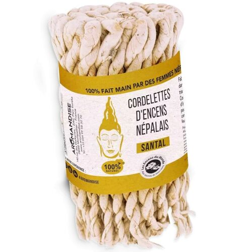 Természetes szantálfa illatú füstölőzsinór, Nepálból, 42 db, Aromandise 177632955 - Illatpálca