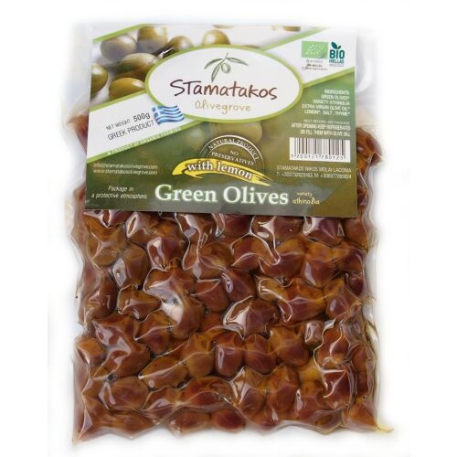 Stamatakos bio vákuumozott zöld olajbogyó, 500g 177634097 - Olajbogyó
