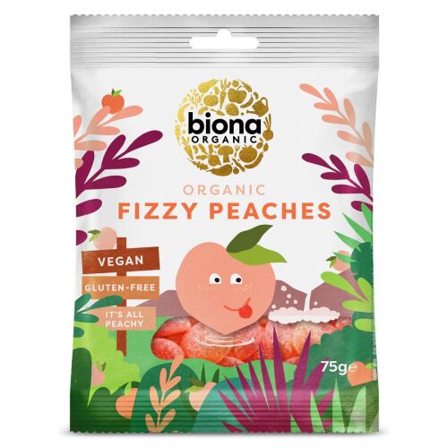 Bio őszibarack ízű gumicukor, 75g, Biona