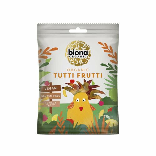 BIONA Tutti Frutti bio gumicukor, 75g