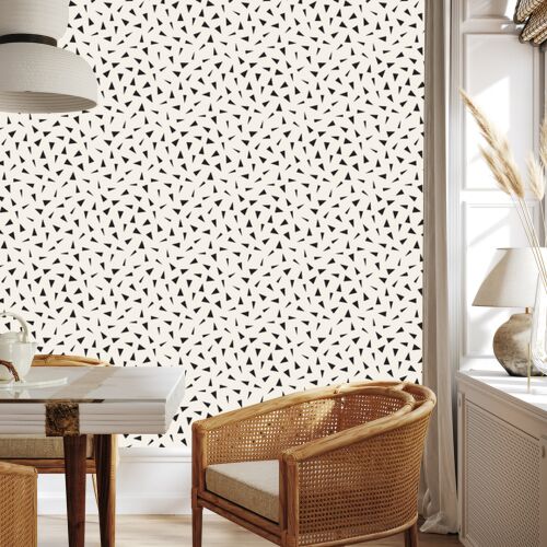 Geometrikus és háromszög alakú tapéta nappaliba és hálószobába 50x1000 cm
