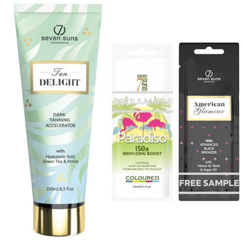 7suns Tan Delight Accelerator Dark Tanning barnulásgyorsító Szett 177674462 - Barnító krém és olaj