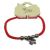 Jolie Accessories piros fonott karkötő négylevelű lóhere medállal és három ezüst gyöngygyel, Bratara cu 4 Bile Trifoi V3