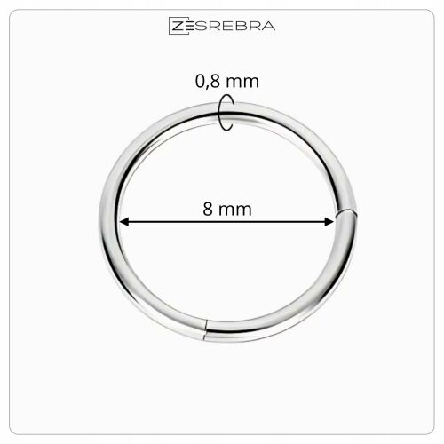 FÜLBEVALÓ Clicker fülbevaló titán Helix Lobe 0.8/8 mm 177694037 - Karika piercing