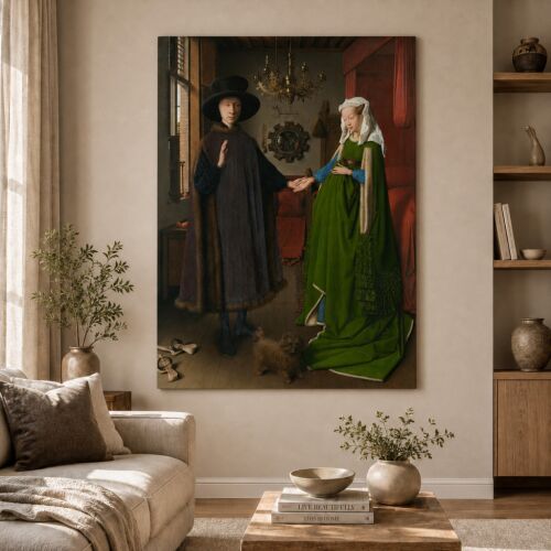 Jan van Eyck - Arnolfini házaspár vászonkép 177735612 - Otthon és kert