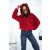 ROZPINANA BLUZA DAMSKA LUŹNA Z KAPTUREM USZKA PLUSZ TEDDY czerwony M / L 177737222