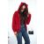 ROZPINANA BLUZA DAMSKA LUŹNA Z KAPTUREM USZKA PLUSZ TEDDY czerwony M / L 177737222