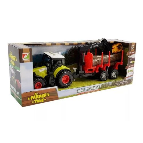 Tractor and forest trailer with wood 177742266 - Játék autó