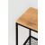Részletes közelkép a Your Loft Design Viso éjjeliszekrény világos tölgyfa tetejének és fekete fém vázának csatlakozásáról