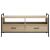 vidaXL Sonoma Tölgy Dohányzóasztal, Elölnézet, Két Zárt Fiókkal és Nyitott Polcokkal
