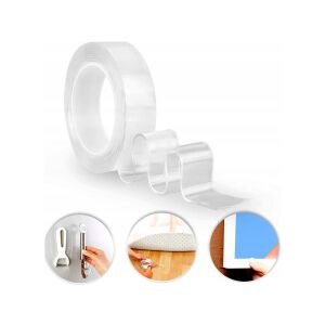 Bandă adezivă transparentă, extra-rezistentă, cu două fețe, 3 metri x 3 cm