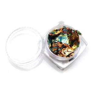 Füst fólia köröm díszítéshez, irizáló arany és kék színben - Nono