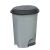Plastic dustbin with pedal 50 litres grey up130 45660961