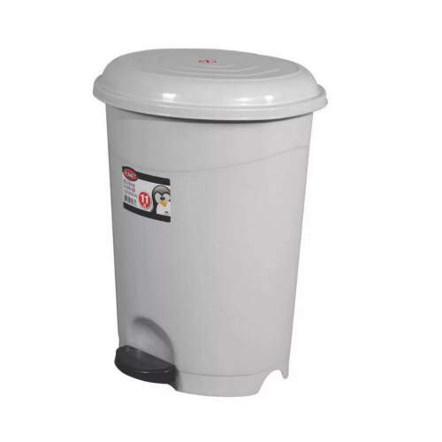 Coș de gunoi cu pedală, din plastic, 50 litri, gri, up130
