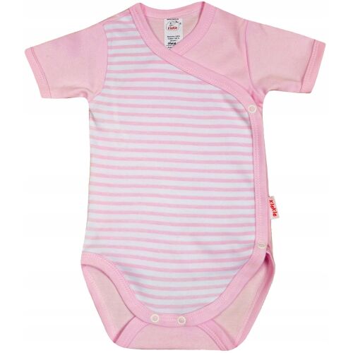 Boríték body K/R Rózsaszín csíkos 62-es méret KLEKLE 177808343 - Baba és tipegő