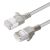 Microconnect Cat6a U/FTP STP LAN hálózati kábel, 10m, szürke, RJ-45 csatlakozókkal, ferde nézetben fehér alapon